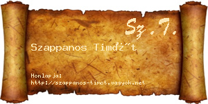 Szappanos Timót névjegykártya